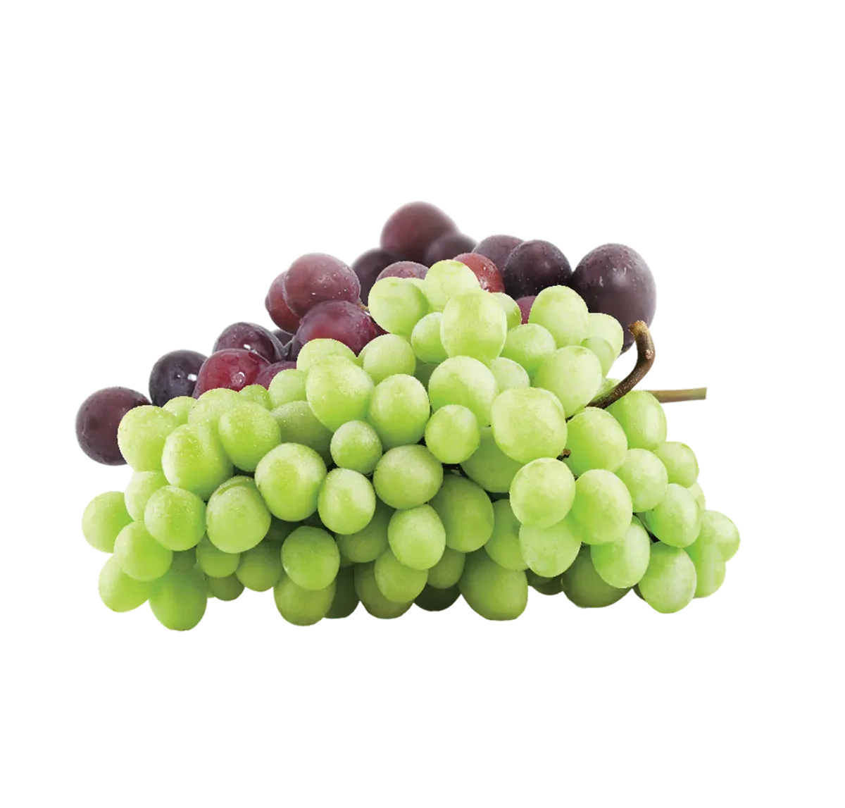 Uvas verdes y rojas